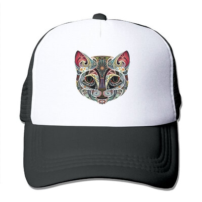 

POIWRI Patches The Cat Fashion Adjustable Printing Snapback Mesh Hat Baseball Mesh Cap Trucker Hat