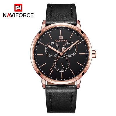 

NAVIFORCE NF3001 Men Watch Brand Sport Quartz Watches Hour Date Day Pointer Luminous Military Army Business Leather Wrist Watch