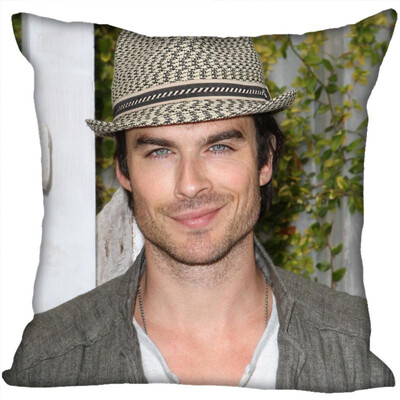 

Ian Somerhalder Pillow Cover Bedroom Home Office Decorative Pillowcase Square Zipper Pillow Cases Satin Fabric No Fade 35x35CM