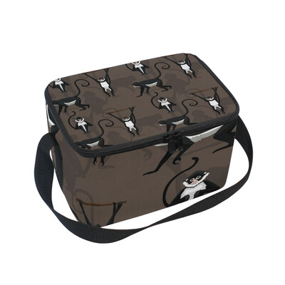 

ALAZA Spider Monkey Cartoon Lunch Box Insulated Lunch Bag Large Cooler Tote Bagfor Men Women