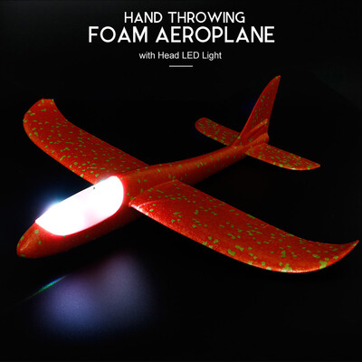 

Hand Throwing Foam Airplane Aeroplane Glider with Head&Body LED Lights Toys Gift for Kids Beginners