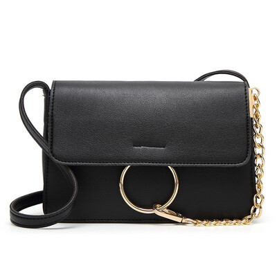 

Luxury Brand Women Messenger Bags Chains Patchwork Shoulder Crossbody Bag Ladies Metal Ring Leather Stella Bag Clutch Sac A Main