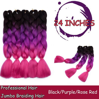 

Braiding Hair Ombre for crochet Hair Weave with Synthetic&Twist Braiding Hair Extensions Dark black 100gpc