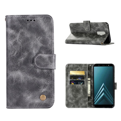 

MOONCASE Samsung Galaxy J8 high-end retro leather case - gray