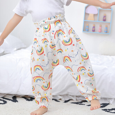 

9i9 long love long baby anti-mosquito pants summer thin section trousers baby home service sleep pants harem pants big PP pants 1900131
