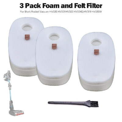 

3 Pack Vacuum Foam&Felt Filter Set for Shark Rocket Vacuum HV320 HV321 HV322 HV324Q HV319 HV320W