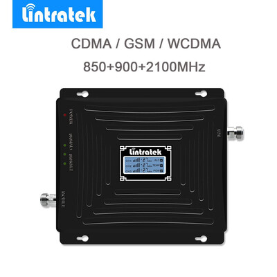 

Lintratek Celular Signal Booster 850MHz 900MHz 2100MHz WCDMA Repeater GSM 2G 3G 4G LTE Triple Band Mobile Cell Phone amplifier20