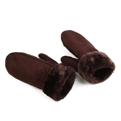 

Women Girl Winter Warm Mittens Gloves Knitted Fleece Lined Thermal Thick Gloves