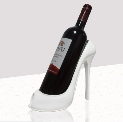 

Natural resin creative high heeled shoes red wine rack home living room table decoration accessories