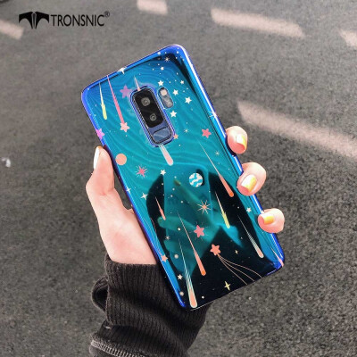 

TRONSNIC Universe Blu-ray Phone Case for Samsung Galaxy S9 S9 Plus Blue Pink Retro Case Shiny Silicon Cover