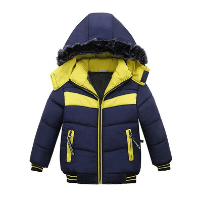 

Winter Jacket For Boys Baby Fur Hooded Jacket Parkas Kids Clothes Snowsuit Outerwear Children Warm Coat Clothing Infant Jacket