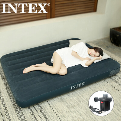 

INTEX line pull technology patented 64733 inflatable mattress camping air bed outdoor mat domestic air bed lunch break recliner double folding bed 13719125cm