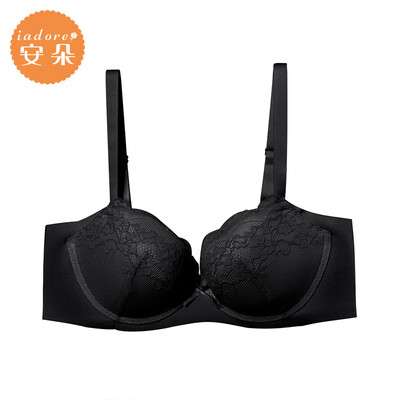 

An Lifangs An Duo bra sexy lace anti-sagging underwear palm cup cup gathered bra female HB0150U black BLK 70B