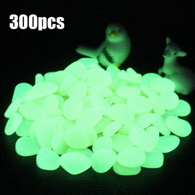 

300pcs Glow in the Dark Garden Pebbles for Walkways Aquarium Decor Plants Luminous Stones