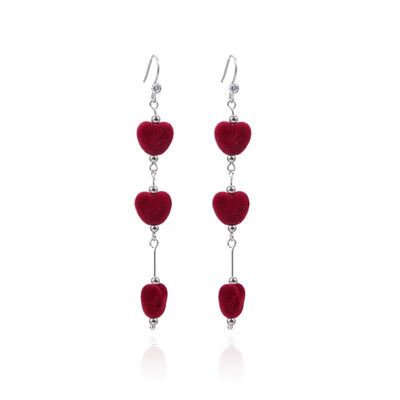 

925 sterling silver lovely bead Wool ball long style are very personality&beautiful earrings specially designed for you