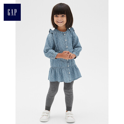 

GAP flagship store female young soft elastic waist knit leggings 307647 deep stone ash 12-18M