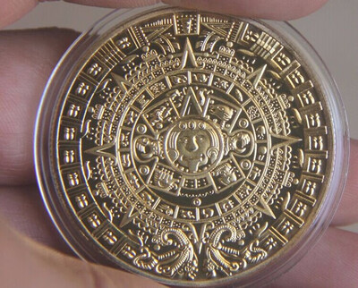 

40MM maya aztec Souvenir Coin 2012 medal gold plated