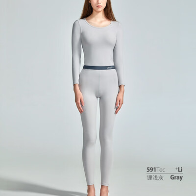 

Crab secret crab secret thermal underwear set female autumn clothing long pants ladies warm round neck cotton modal fashion lithium light gray
