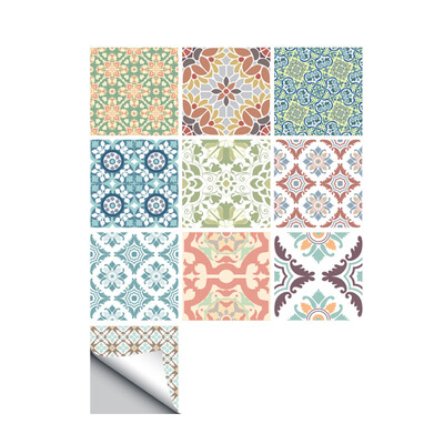 

10 PcsSet Self Adhesive Tile Stickers Art Decals DIY Wall Sticker Kitchen Backsplash Bathroom Removable Home Tidy Protection