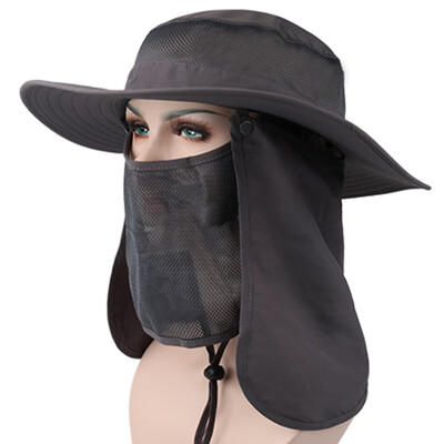 

Outdoor 360° Sun Protection Camping Fishing Hat Wide Brim Sun Cap with Removable Neck Face Flap Cover Cap for Men&Women