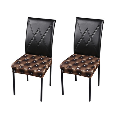

2pcs 3D Printing Spandex Stretchable Dining Chair Seat Covers Ceremony Chair Slipcovers Protectors Wedding Events Decoration--Blue