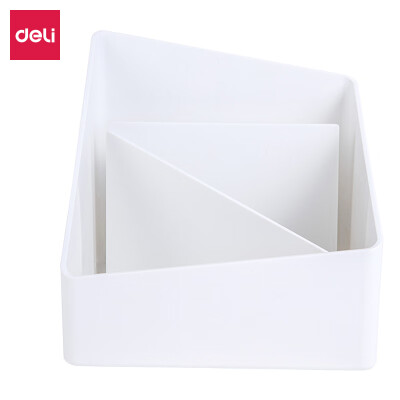 

Deli deli music plain fashion 3 grid desktop storage box trapezoidal multi-function pen holder storage white 8912