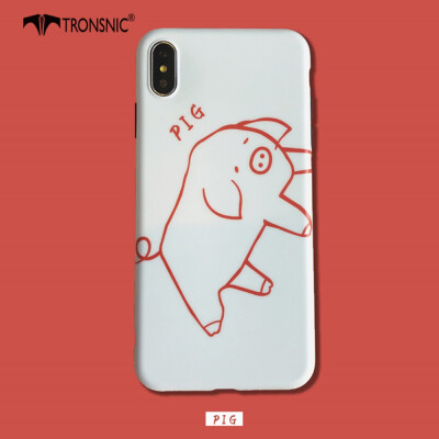 

TRONSNIC Pig Nose Phone Case for iPhone 6 6s Plus Matte Coffee Brown Gray Case Cute Cartoon Cover Hot