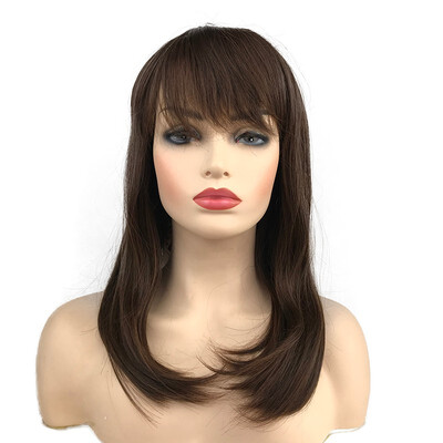 

StrongBeauty Long Straight Brown Wigs for Women Daily Wigs Natural Looking Synthetic Wigs