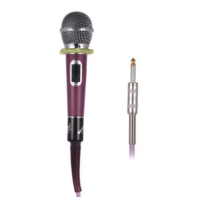 

Wired Moving-coil Dynamic Handheld Microphone Mic Uni-directional Metal Material with 20ft Undetachable Cable 635mm Plug for Kara