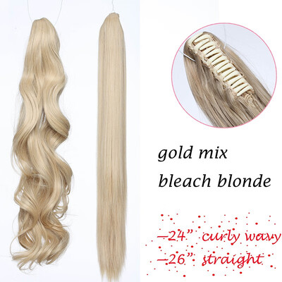 

24-26 Inch Adjustable Messy Style Ponytail Hair Extension with Jaw Claw Synthetic Hair-Piece