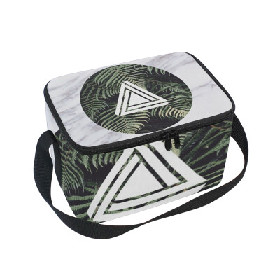 

ALAZA Lunch Box Insulated Abstract Triangle Lunch Bag Large Cooler Tote Bagfor Men Women