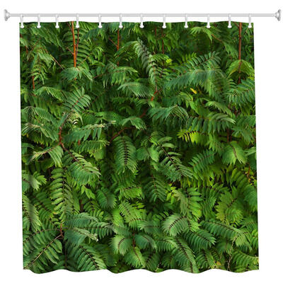 

Green Polyester Shower Curtain Bathroom Curtain High Definition 3D Printing Water-Proof