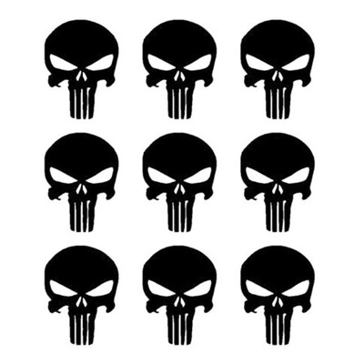 

9pcs for The Punisher Skull Vinyl Decals Phone Helmet Gun Mag 1" Stickers Set of 9 YH-GH9