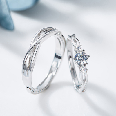 

925 Sterling Silver Engagement Couple Ring for Wide Band Promise Ring for Her Heart Jewelry Gifts Sizer Adjuster for Loose Rings