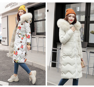 

The new winter 2018 down jacket women wear the long&medium length cotton jacket fat MM slimming coat on both sides
