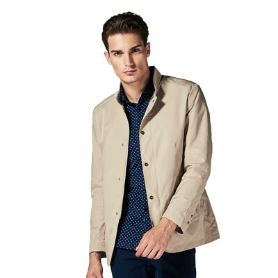 

Jinba K-boxing jacket mens solid color trend long jacket mens handsome thin jacket spring mens clothing FKZL1342 khaki 180XL