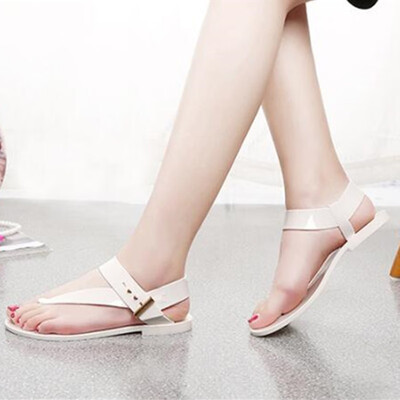 

2019 Summer Bohemia Fashion Flat Women Sandals Slingback Cut Out Buckle Flip Flops Rome Slip on Beach Shoes