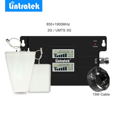 

Lintratek NEW LCD Signal Booster Repeater 3G 4G 850MHz UMTS 1900MHz Band 5 Band 2 Repetidor De Sinal De Celular 850 1900 mhz