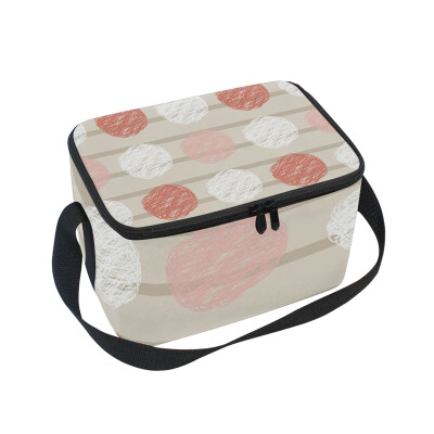 

ALAZA Polka Dot Pattern Lunch Box Insulated Lunch Bag Large Cooler Tote Bagfor Kids Men Women