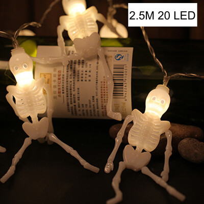

UpperX 1pcs Halloween Decor String Lights20 LED Skull Skeleton lightHalloween Decors Props for Home Event Party Decor Supplies