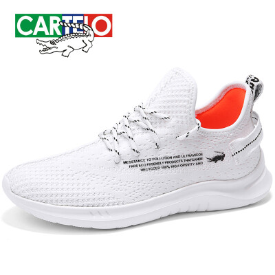 

Cartier crocodile sports&leisure shoes mens breathable flying woven Korean fashion trend simple&light comfortable 0125 white 41