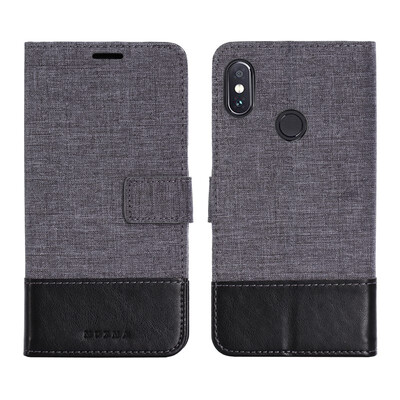 

Goowiiz Phone Case For Xiaomi Redmi Note 5 ProNote 4Note 4X Fashion Canvas Leather Wallet Full package flip Holder Stand
