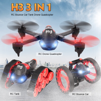 

H3 24GHz 3 in 1 480P Wifi FPV Camera RC Bounce Car Tank Drone G-sensor One Key Return Quadcopter RC Toy Kids Gift