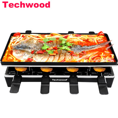 

Techwood electric grill grilled fish plate electric baking pan multi-function household smokeless non-stick pan grilled fish oven grilled fish pot barbecue shelf electric oven GR-300P