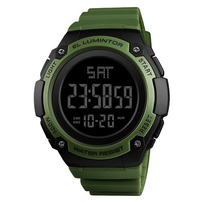 

SKMEI 1346 Men Analog Digital Watch Fashion Casual Sports Wristwatch 2 Time 5ATM Waterproof Leather Strap Backlight Multifunctiona