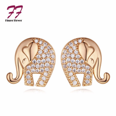 

AAA Grade Mini Zirconia --Lovely Elephant Earring Stud Gold