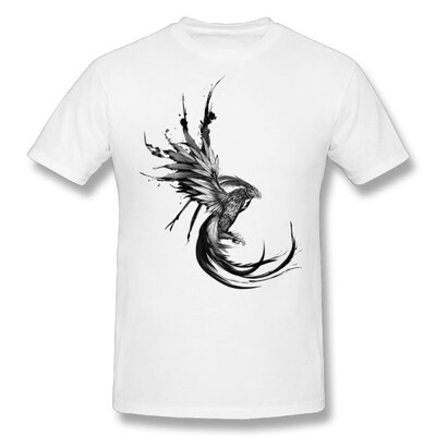 

Fun Phoenix Bird Short Sleeve T Shirt Men White