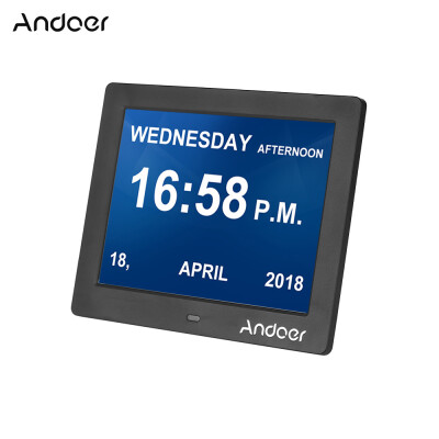 

Andoer 8 Inch Digital Alarm & Photo Frame LED Screen Simple Eletronic Photo Album Support ClockPhotoVideo for Elder People With