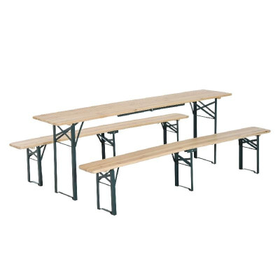 

7ft Wooden Folding Picnic Table Set with Benches