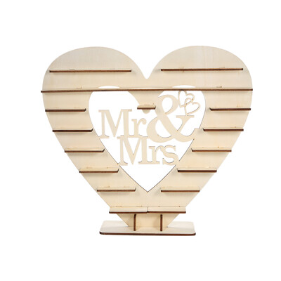 

Wood Mr & Mrs Heart Tree Wedding Chocolate Display Stand Centrepiece